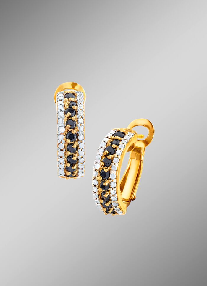 Klapcreolen met zwarte saffieren 