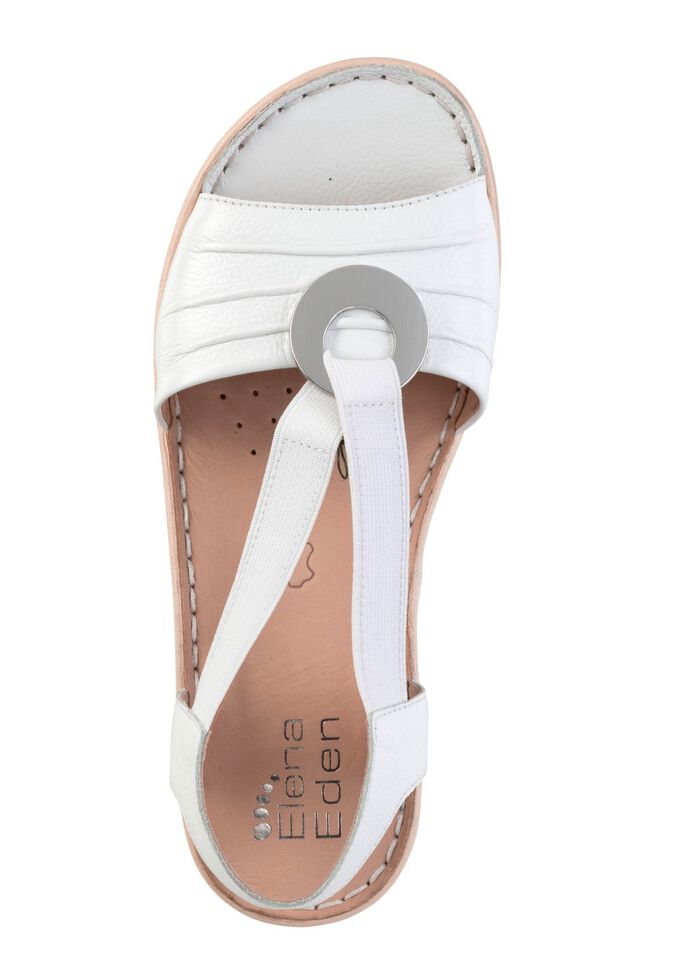 ELENA EDEN, lichte damessandalen, breedte H, met elastische band WIT
