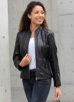 Kort leren jasje van &ldquo;Cabrini&rdquo; 