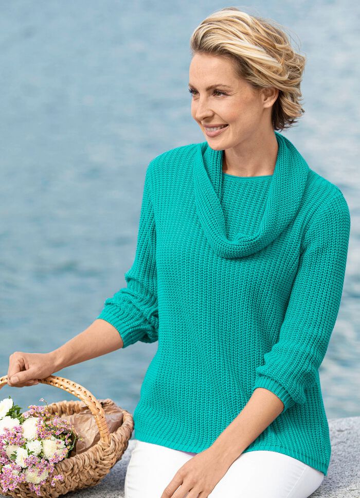 trui met parelkwastje SMARAGDGROEN