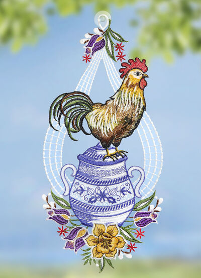 Raamfoto haan van echt Plauenkant 