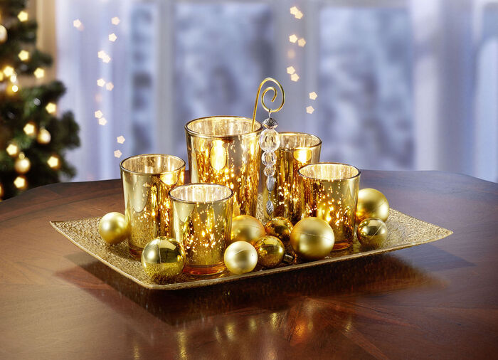 Glazen kaarsenhouder 18 stuks GOUD