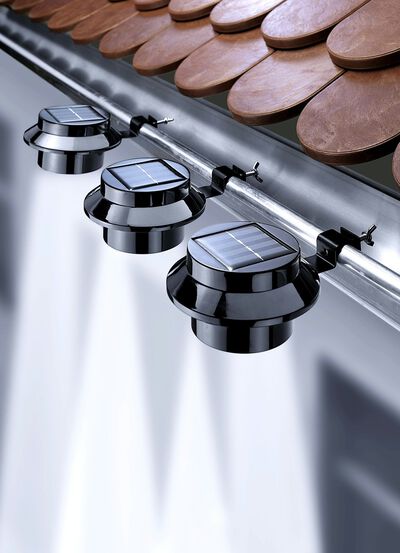 Dakgootlamp op zonne-energie, set van 3 