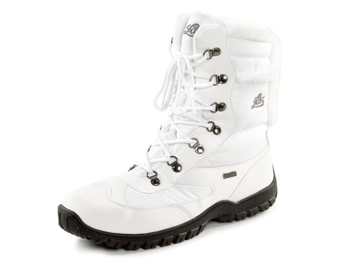 Enkellaarsjes met vetersluiting en klimaatmembraan WIT