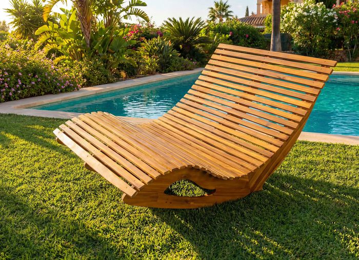 Dubbele schommelbank van duurzaam acaciahout 