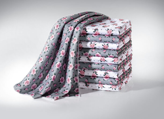 Microvezel theedoeken, set van 10 ROZEN