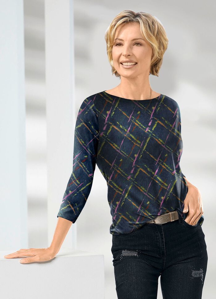 Shirt met schitterende kleurenprint 