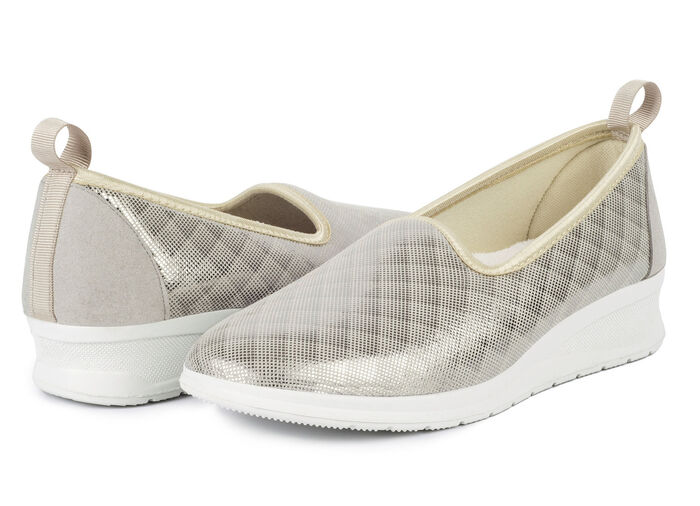 Aerosoft Flex pantoffels met sleehak van J&uuml;rgen Hirsch BEIGE