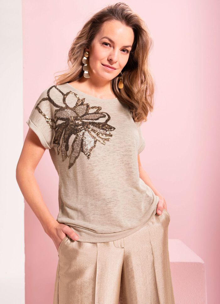 Shirt met paillettenprint 