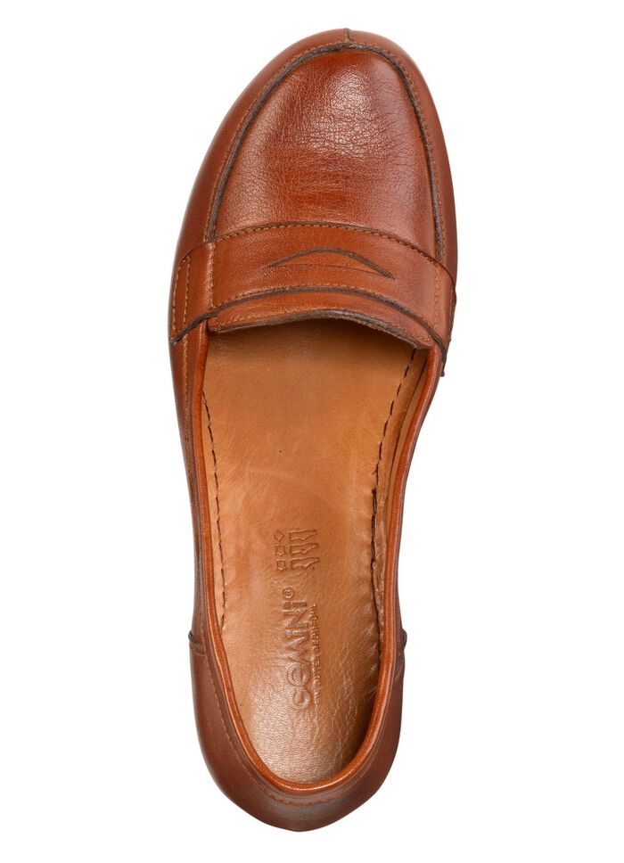 Gemini pumps van deels gekleurd rundnappaleer COGNAC