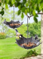 Vogelvoederhuisje set van 2 GRIJS-WIT