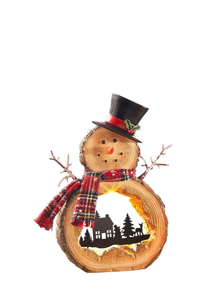 Verlichte sneeuwpop, werkt op batterijen 