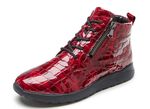 Waldl&auml;ufer veterlaarzen van elegant lakleer met krokodillenreli&euml;f ROOD