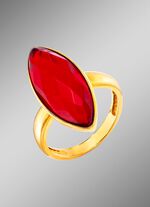 Edele damesring met barnsteen 