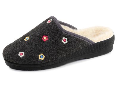 Gevoerde damespantoffels, met nieuwe wol 