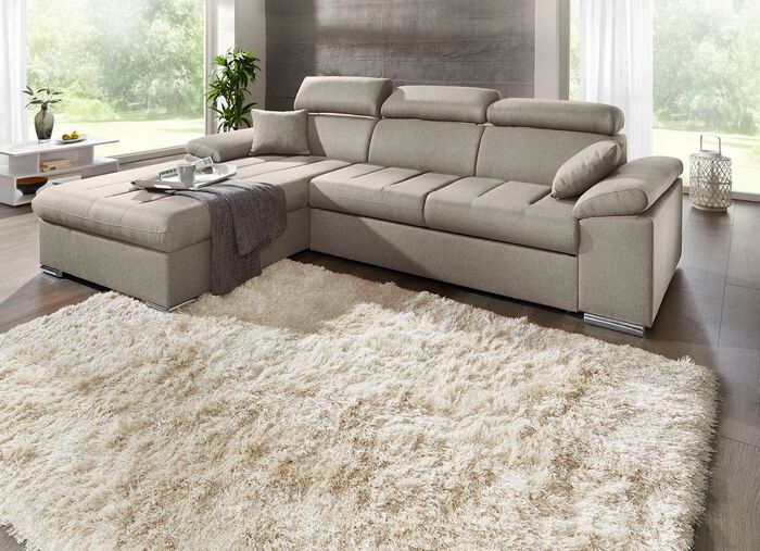 Gestoffeerde hoekbank met comfortabele slaapfunctie CR&Egrave;ME