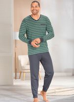 Pyjama all-over design, met V-hals en manchetten 