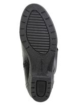 ELENA EDEN enkellaarzen met veters en omslagkraag van lamsleer ZWART