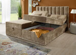 Boxspringbed met individuele hoofdbordverstelling en sierkussens BEIGE