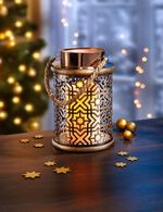 Metalen lantaarn met LED kaars 