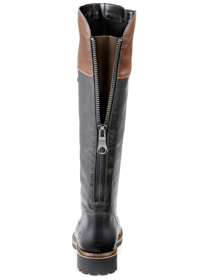 Remonte, gevoerde dameslaarzen, winterschoenen, breedte G, met rits ZWART-KASTANJE