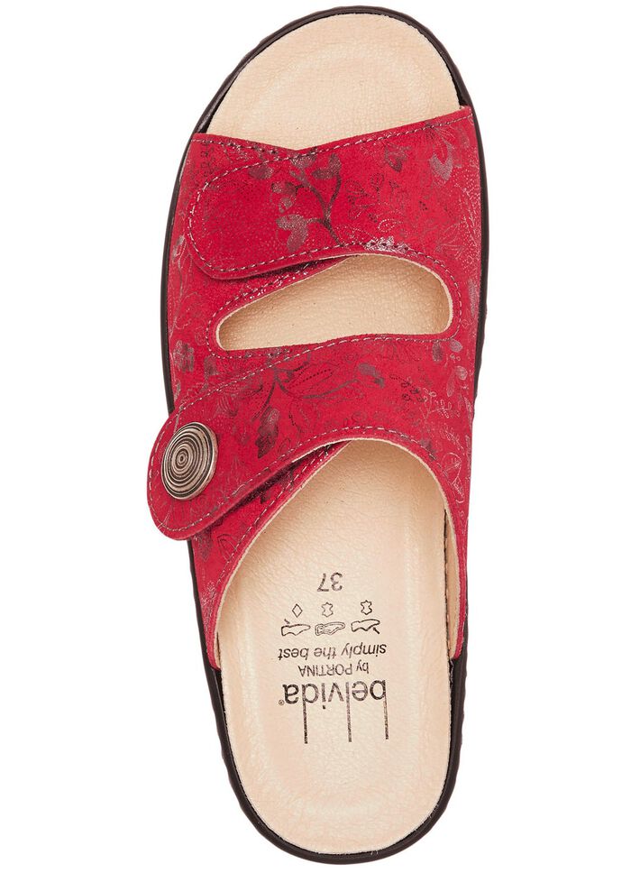 ELENA EDEN, klassieke damesmuiltjes, breedte H, met uitneembaar voetbed ROOD