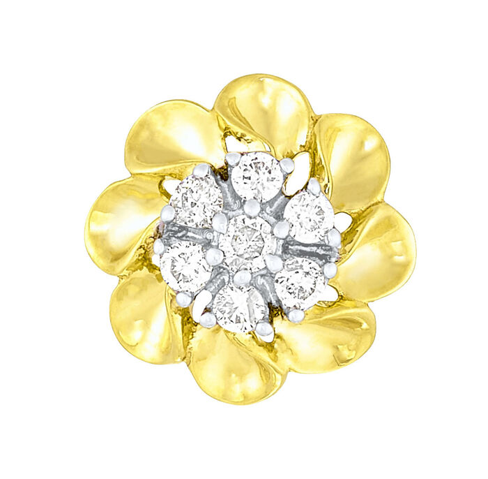 Chique bloemvormige oorknopjes met 14 briljant geslepen diamanten 