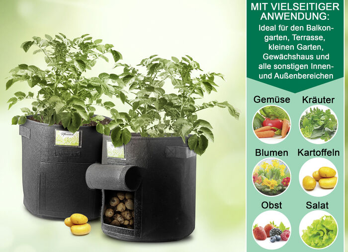 Plantenzakken, set van 3, ideaal voor balkon of terras 