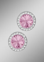 Oorstekers met Swarovski® kristallen in roze 