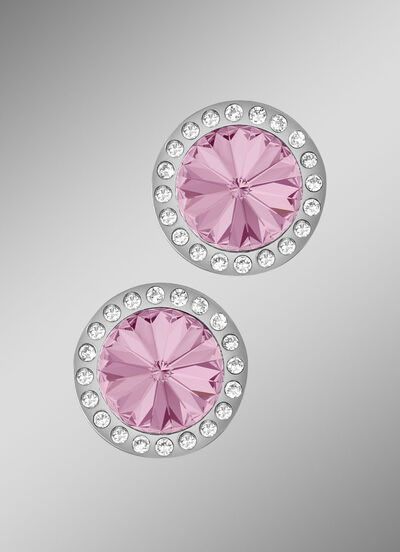 Oorstekers met Swarovski® kristallen in roze 