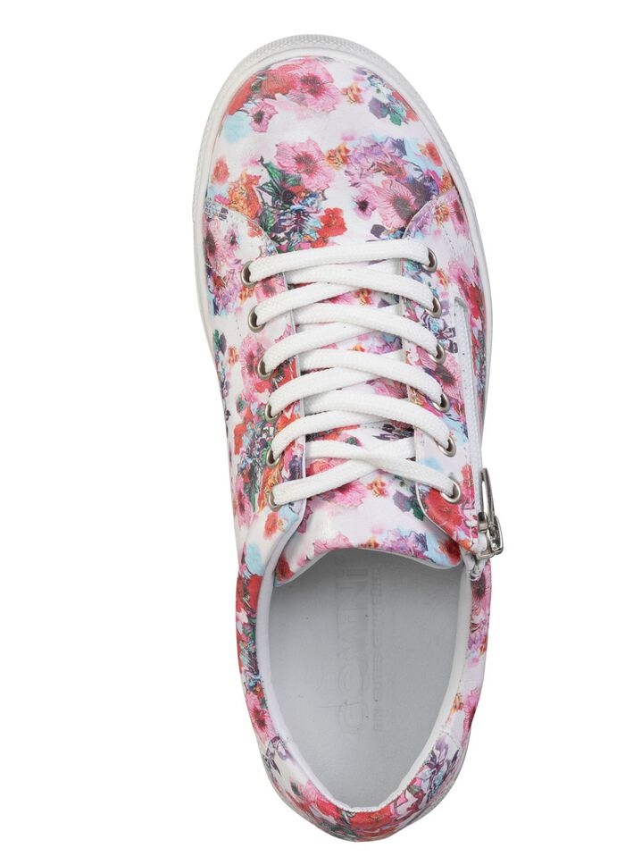 Gemini vetersneakers van gecoat nappaleer met bloemenprint 