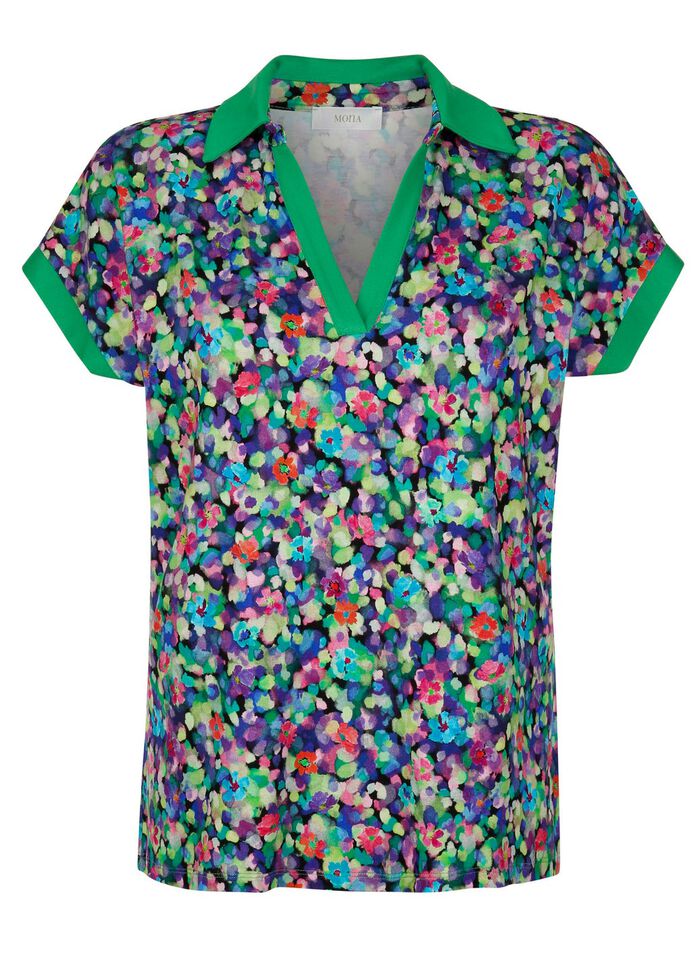 Poloshirt met verlaagde mouwen 