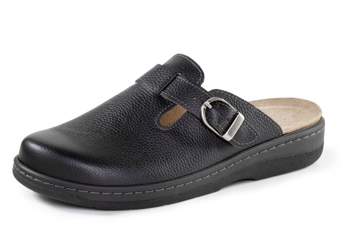 GINO GALANTE klomp van generfd nappaleer ZWART