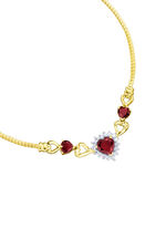 Hartvormige ketting met echte granaat en witte topaas 