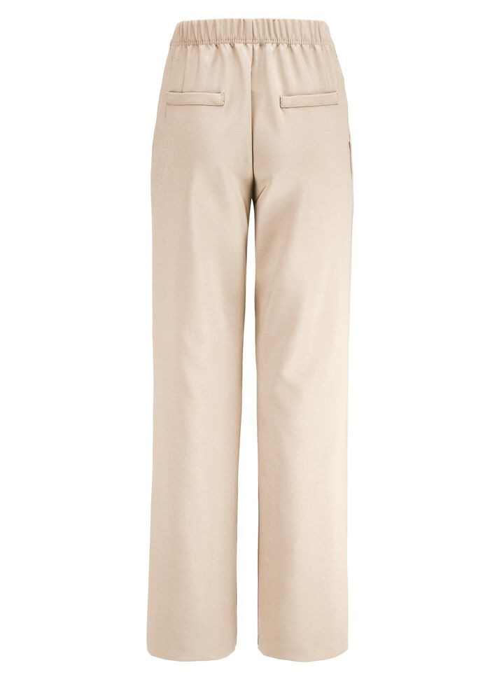 Broek met plooien in modieuze wijdte 