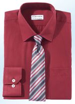 Shirt met borstzak in 5 kleuren en 2 mouwlengtes BORDEAUX