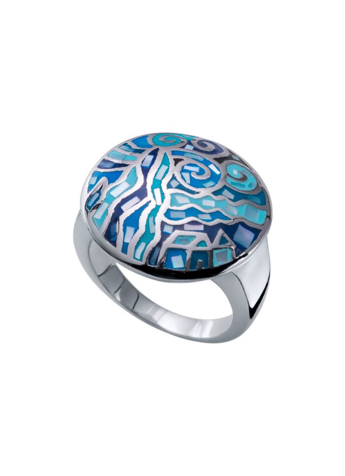 Moderne damesring met moza&iuml;ekpatroon 