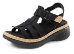 Sandaal met beugelband en kurkgarnituur ZWART