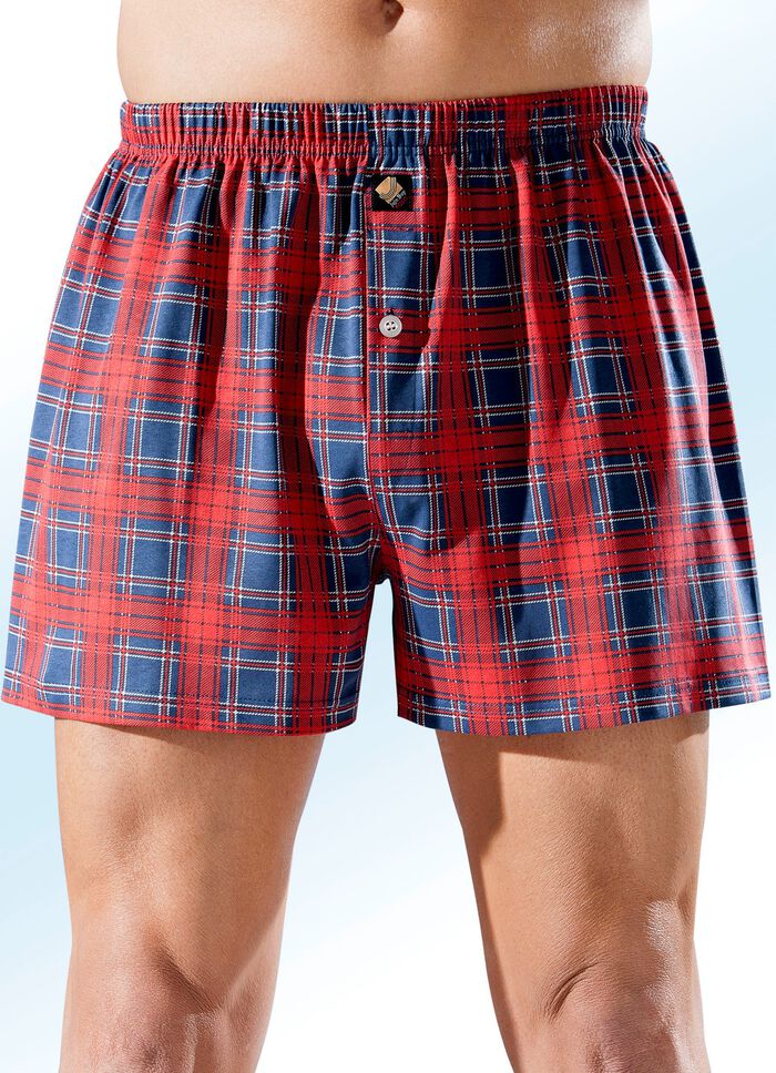 Verpakking met vier boxershorts, geruit 