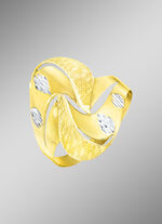 Damesring in bicolor met structuur 