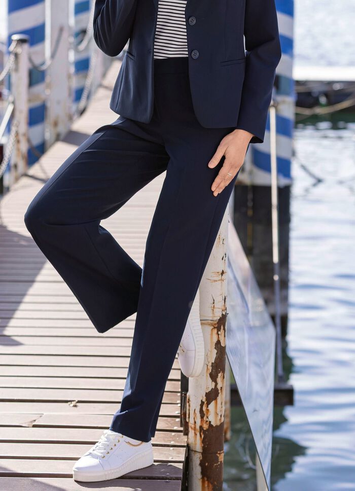 Broek met aangezette gevormde tailleband 