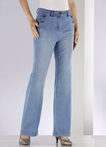 Jeans met trendy decoratieve knopen JEANSBLAU