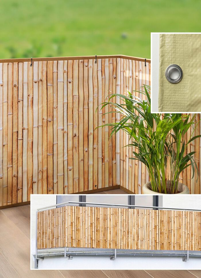 Balkon-privacyscherm in bamboe-look 