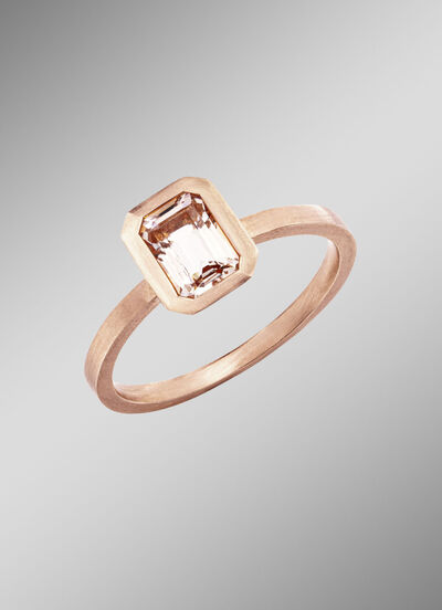 Matt damesring met echte morganiet 