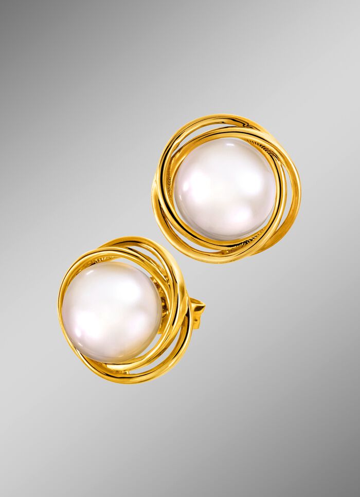 Oorknopjes met gekweekte Bouton-zoetwaterparels 