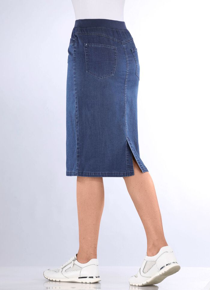 Rok met rechte snit JEANSBLAUW