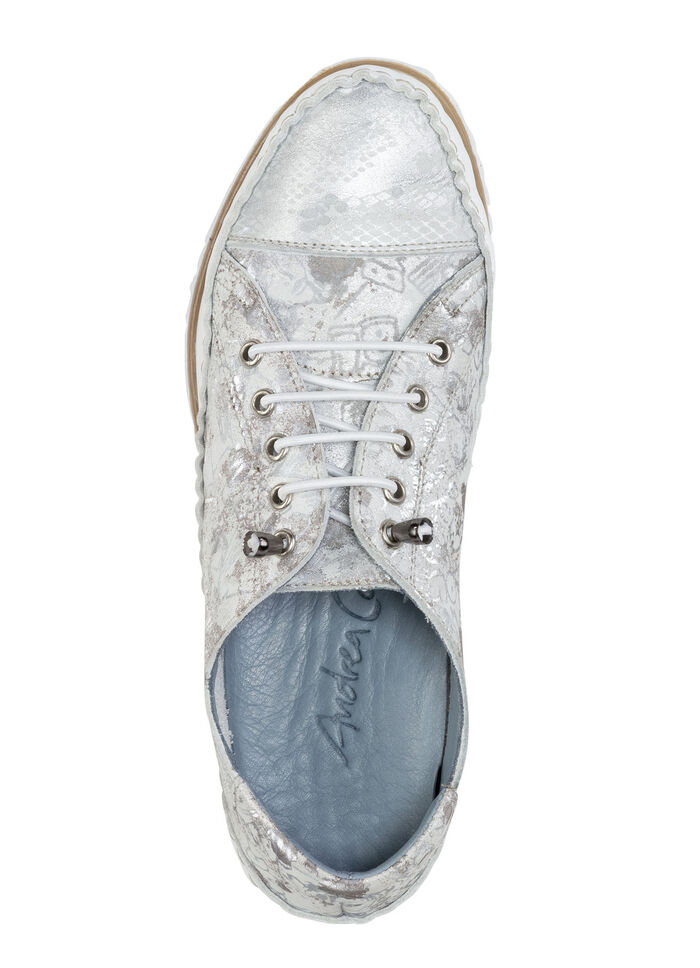 Andrea Conti mocassinpantoffels met metallic glans ZILVERGRIJS