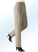 Broek met contrasterende decoratieve biezen ZAND-ZWART