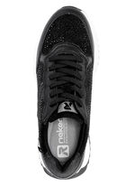Rieker sneakers met glittersteentjes ZWART