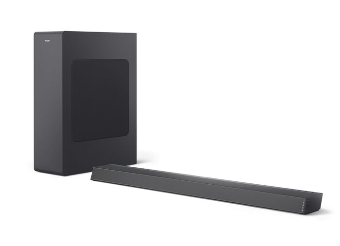 Philips 2.1 soundbar met draadloze subwoofer ZWART